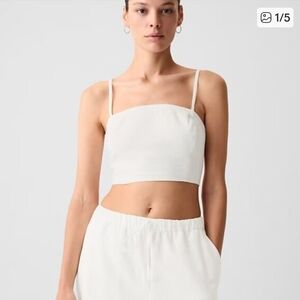 GAP White Cropped Square-Neck Camisole